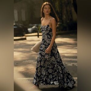Madewell Navy and White Floral Maxi Dress